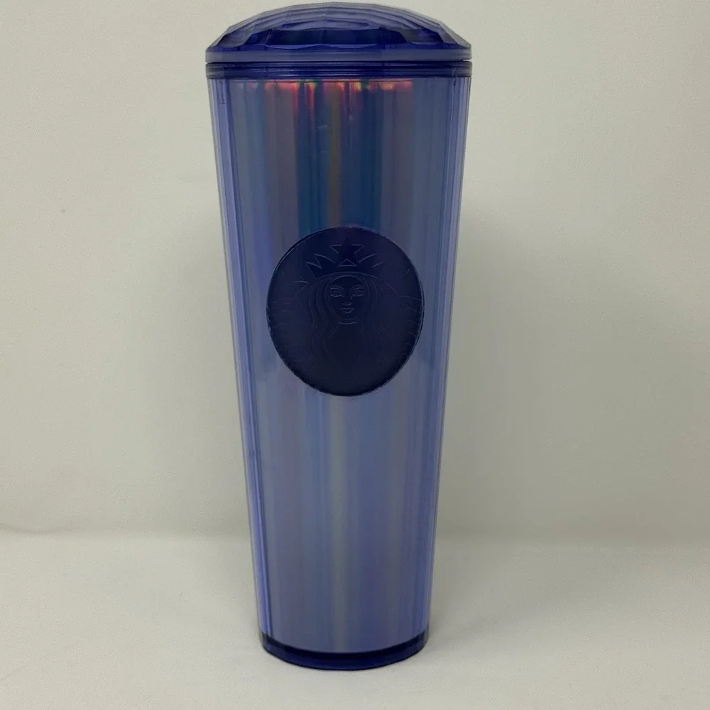 Starbucks Tumbler Cup Lot of 4 Iridescent Studded Ombre Cold Cups w/ Lids